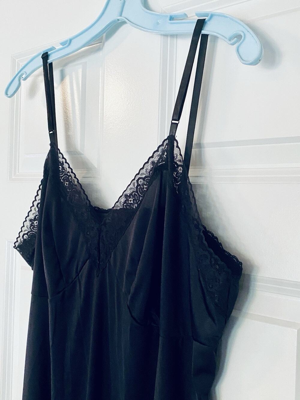 Vanity Fair Black Full Slip Dress Style 10-103 Lace Trim Size 22 Y2K 90s Vtg